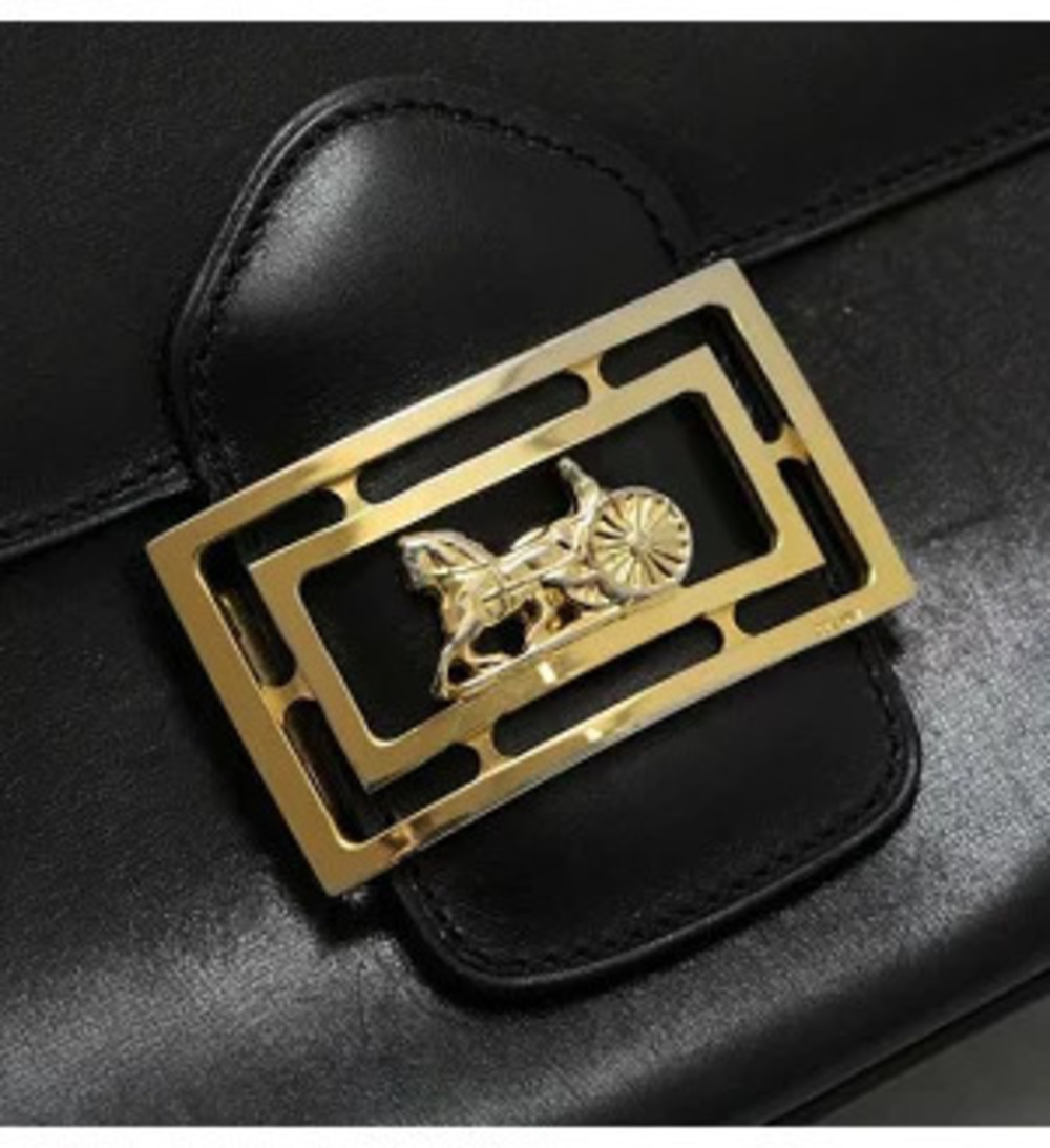 Celine Bag Shoulder Carriage Black Leather - Picture 3 of 7